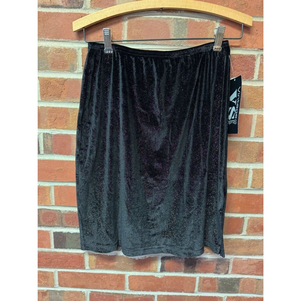 NWT Black Velvet Pencil Skirt Vintage Studios 90s